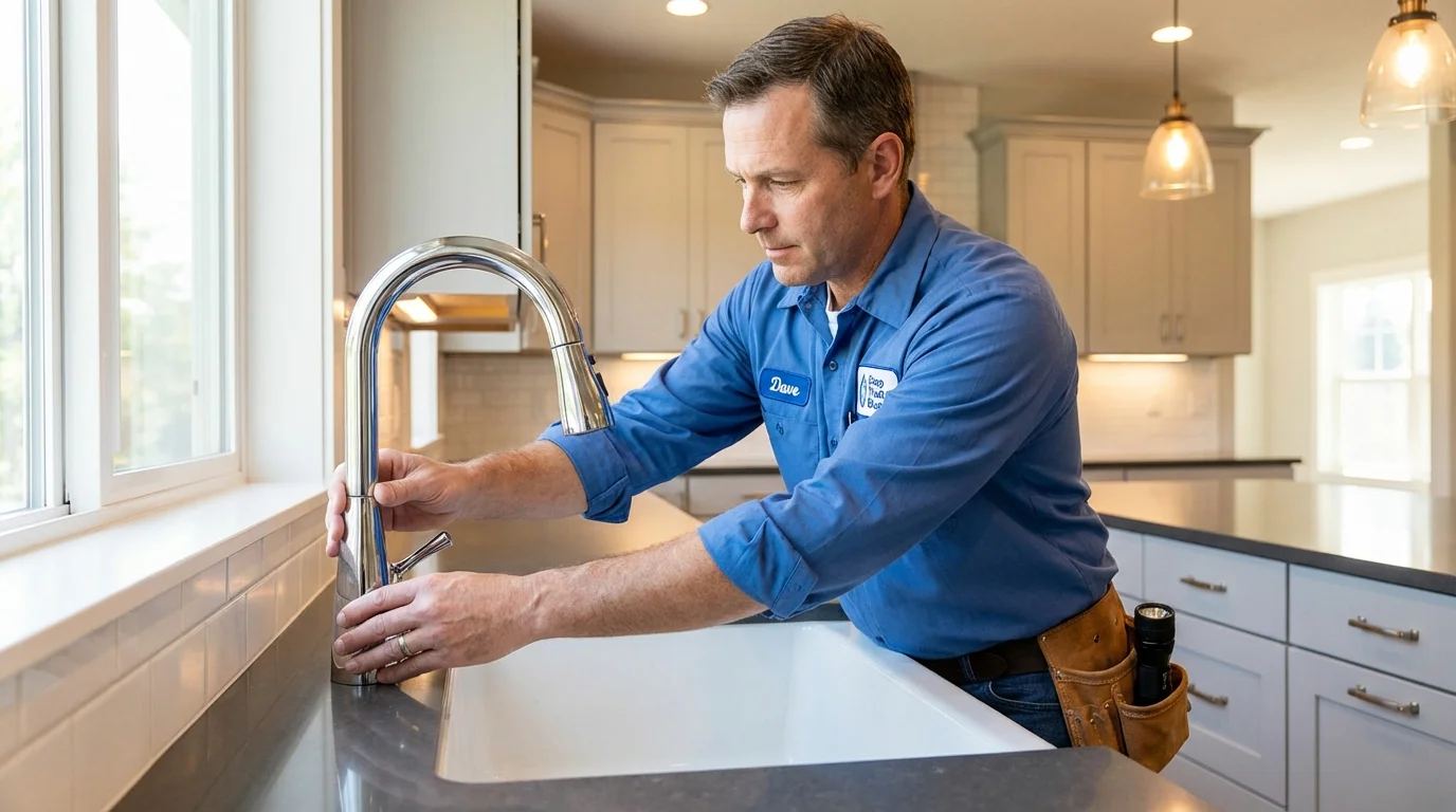 Kitchen faucet installation by Johns Plumbing LLC in Clyde
